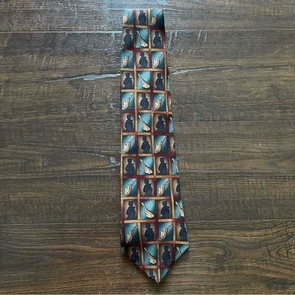 J. Garcia Silk Mandolin Player Print Collection Seven Tie - Picture 1 of 6